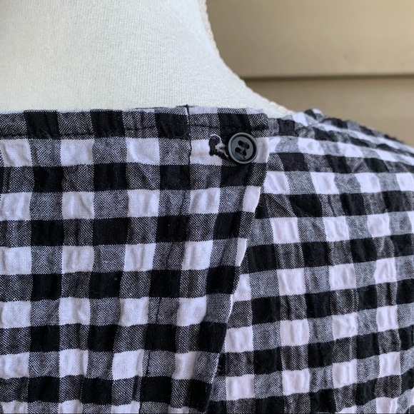 •Pleione• Gingham Tie Back Short Sleeve Top-Size M - Picture 9 of 11